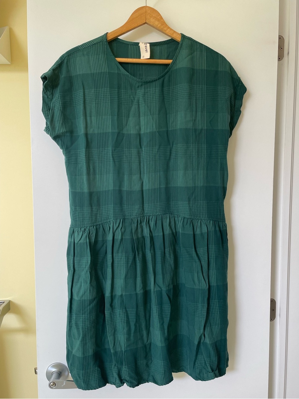Eve Gravel Yuma Dress Green Plaid Drop-Waist Dress